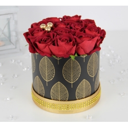 Bukiet 12x CZERWONYCH welurowych RÓŻ premium